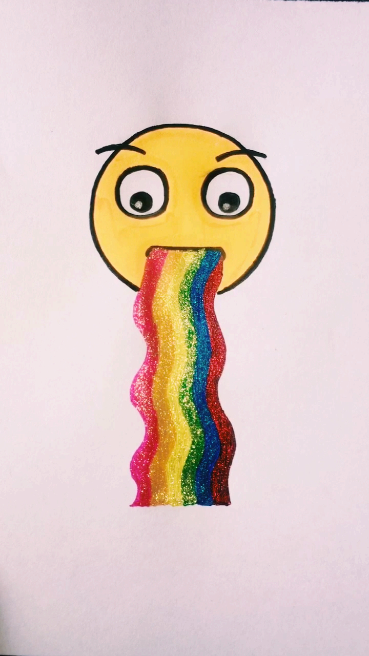 创意简笔画#彩虹糖吃多的下场98-度小视