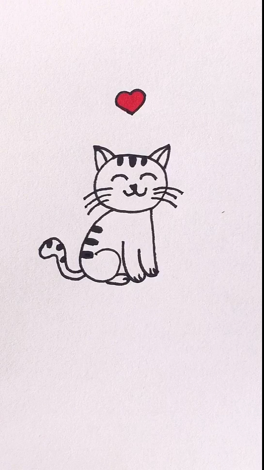 画画原来如此简单#数字061画小猫