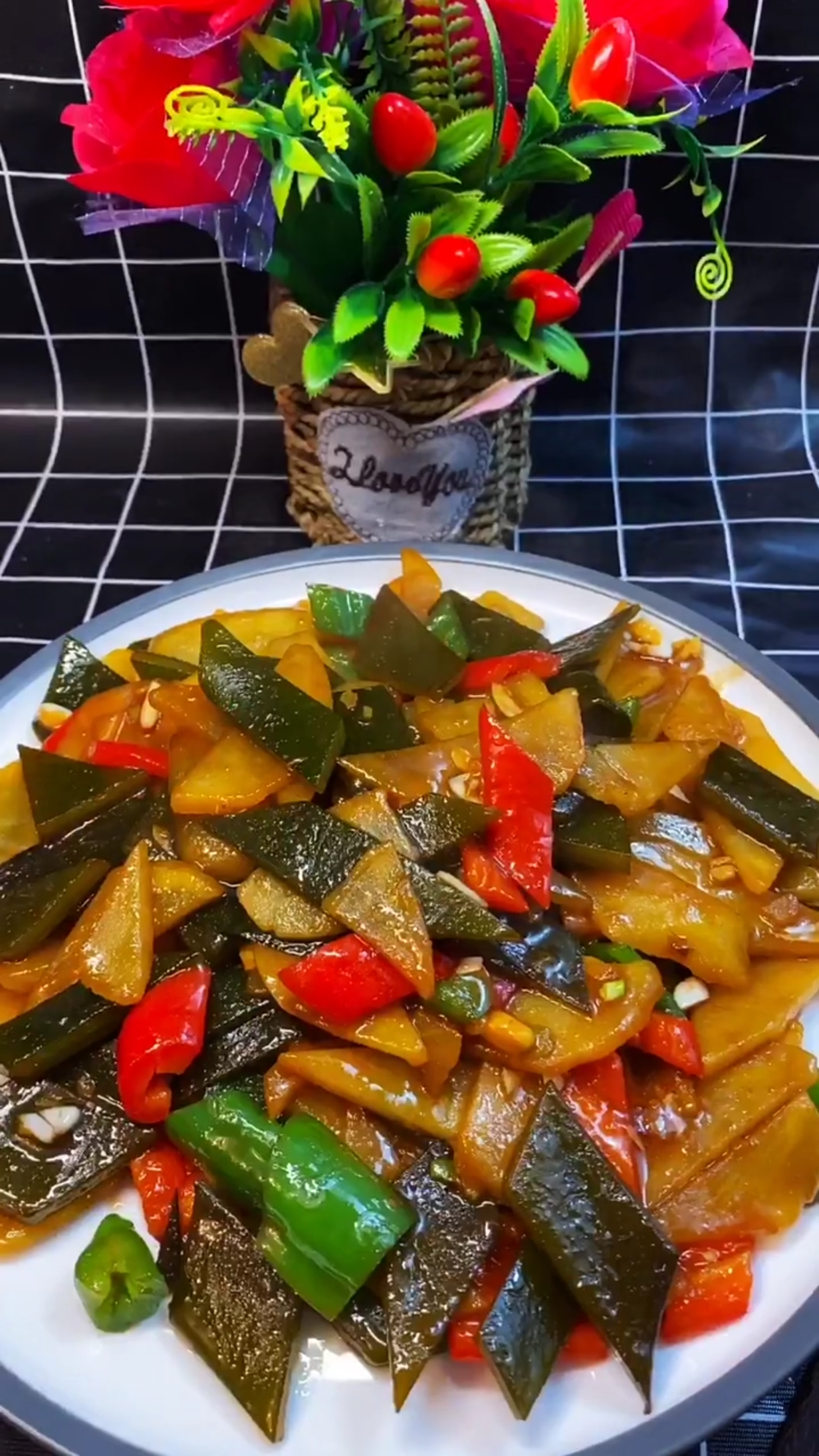 美食.#土豆片炒海带片