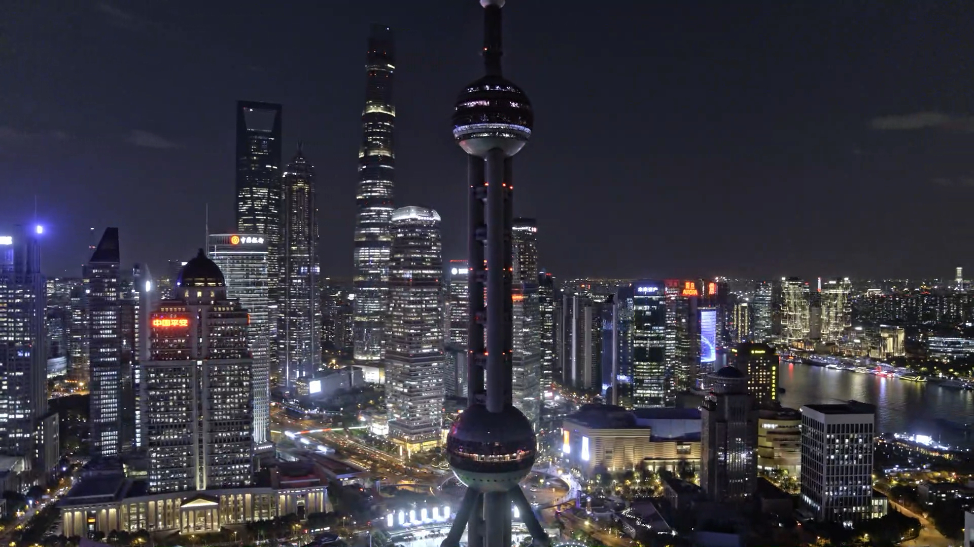 航拍#关闭所有的霓虹灯,这才是真正的上海夜景东方曼哈顿世界金融 ..