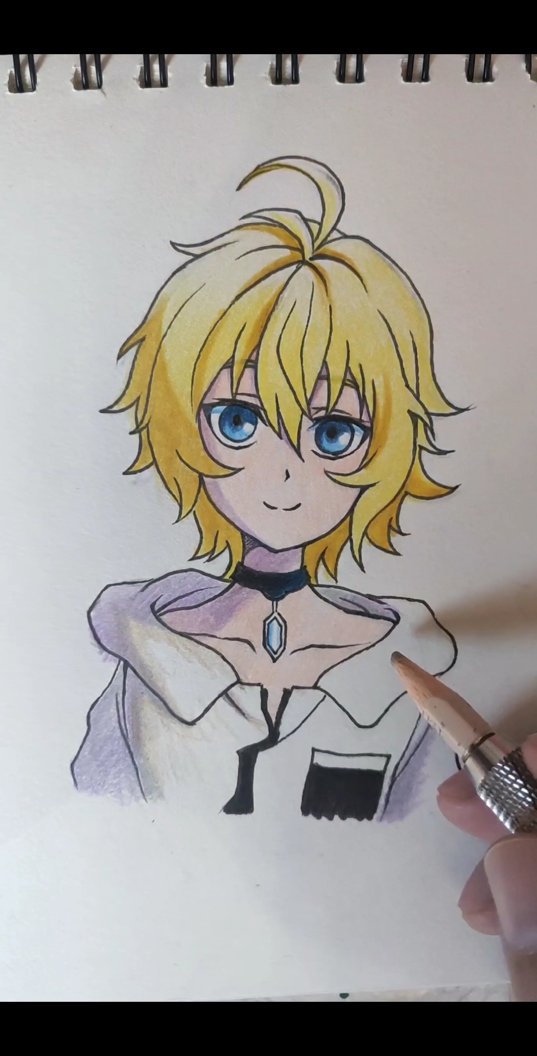 动漫手绘#从小帅到大的百夜米迦尔