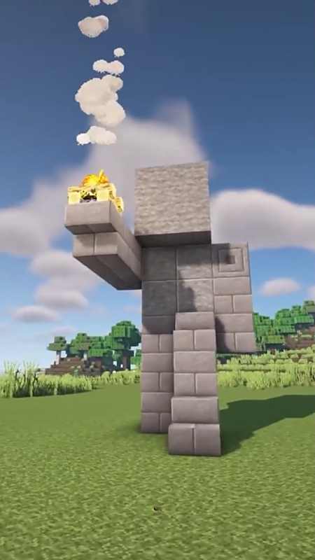 我的世界#教你做一个帅气的雕像!-度小视