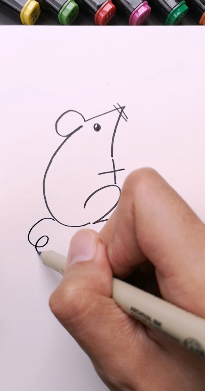 简笔画#7 2=9画老鼠,小朋友一看就会的简笔画,你学会了吗?