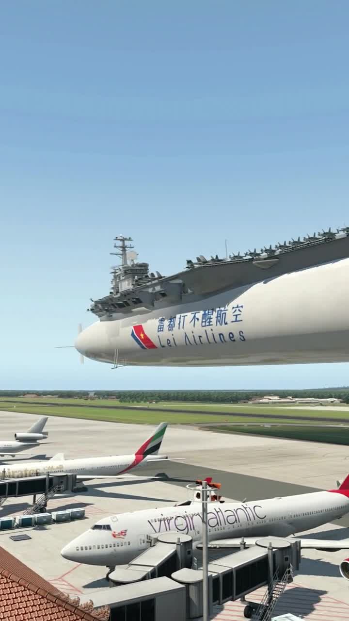 飞艇航母,头重脚轻,很容易翻才对,模拟