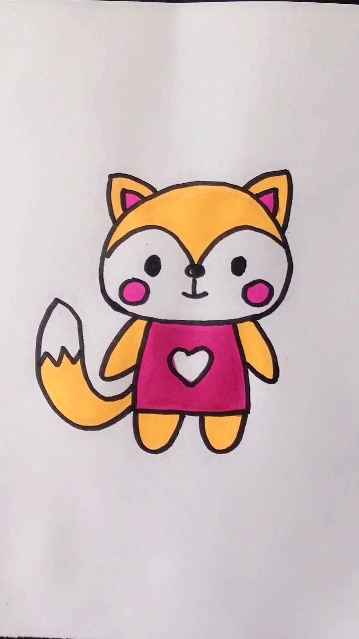 画画原来如此简单#教你画可爱小狐狸