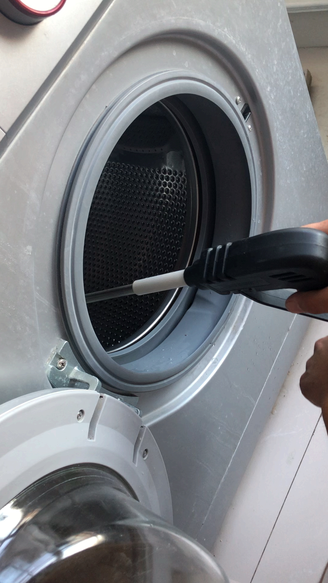 魔鬼身材#洗衣机清洗,超大蒸汽,超强清洁,高温蒸汽杀菌消毒,这效姑换