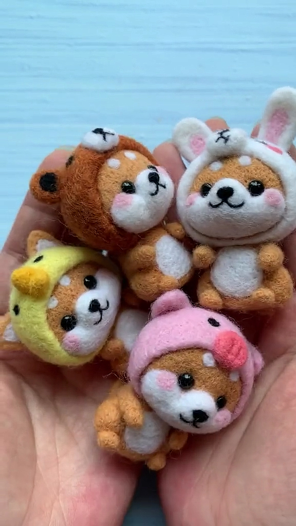 羊毛毡#可爱的小柴犬,有木有想要领养呀,有喜欢的朋友点个赞支持蚁侣