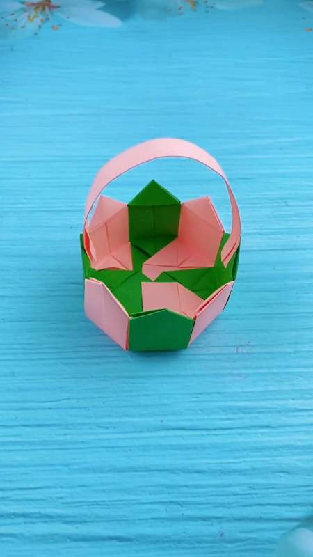 手工折纸#漂亮的小花篮,简单又实用