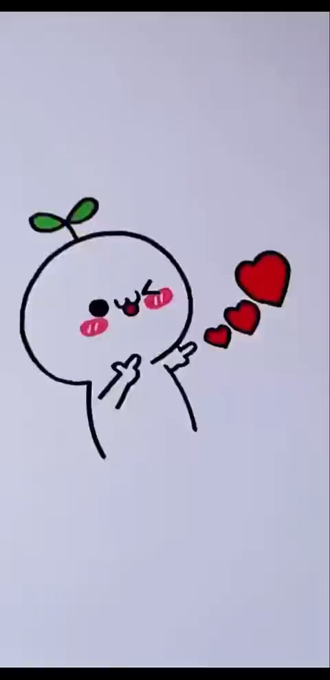 啵唧~咻咻咻~小心心 送给你!超可爱的简笔画,你学废了吗?