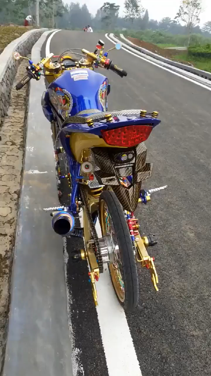 表哥新买的摩托车,看模样,他也想成为精神小伙