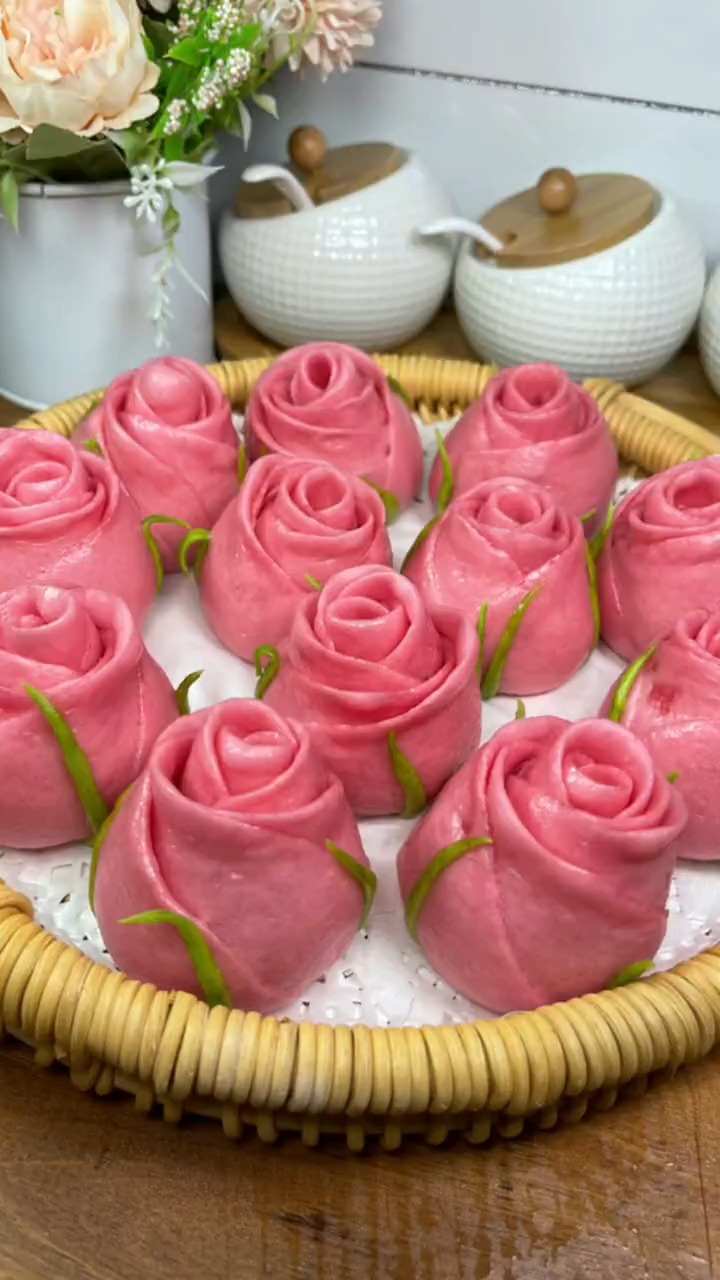 手工面食#玫瑰花馒头做法教程 #面食爱好者 #花样面食