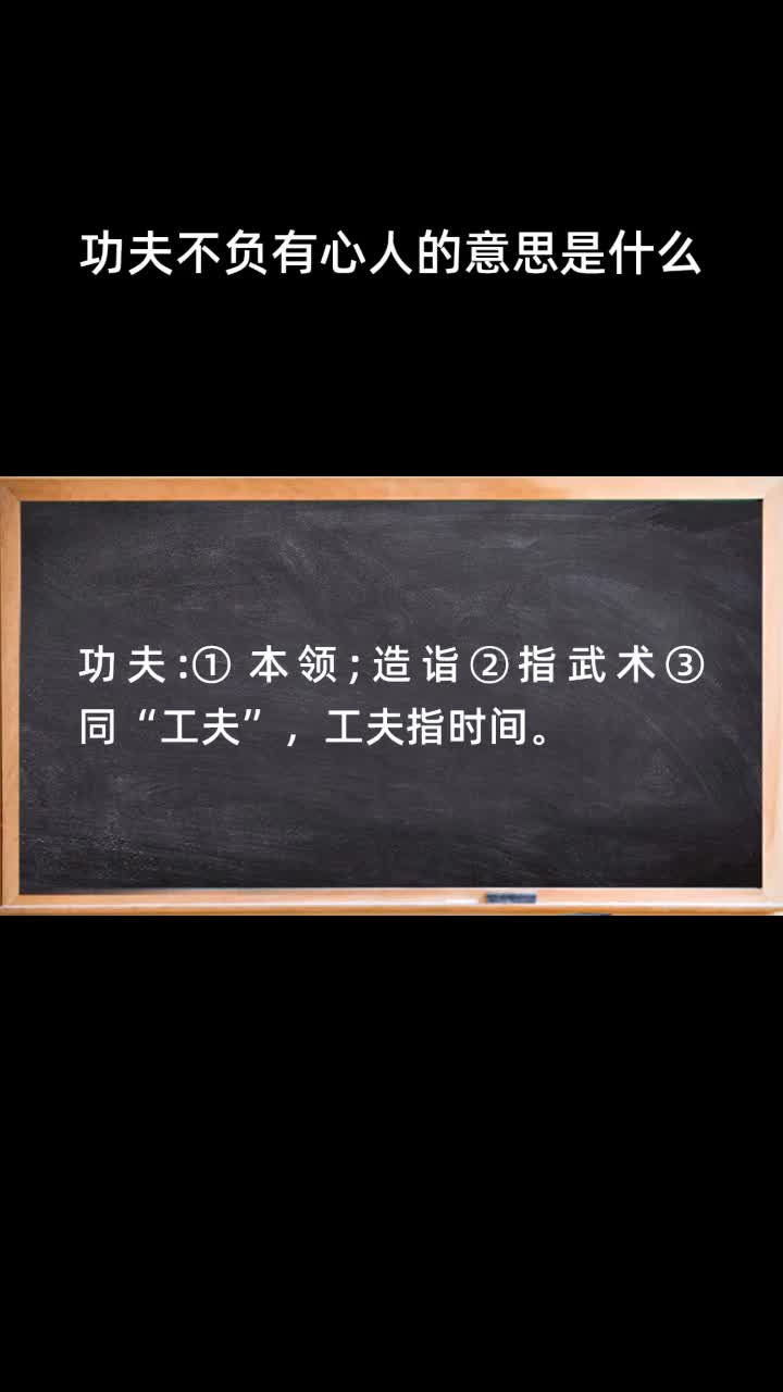 功夫不负有心人的意思是什么