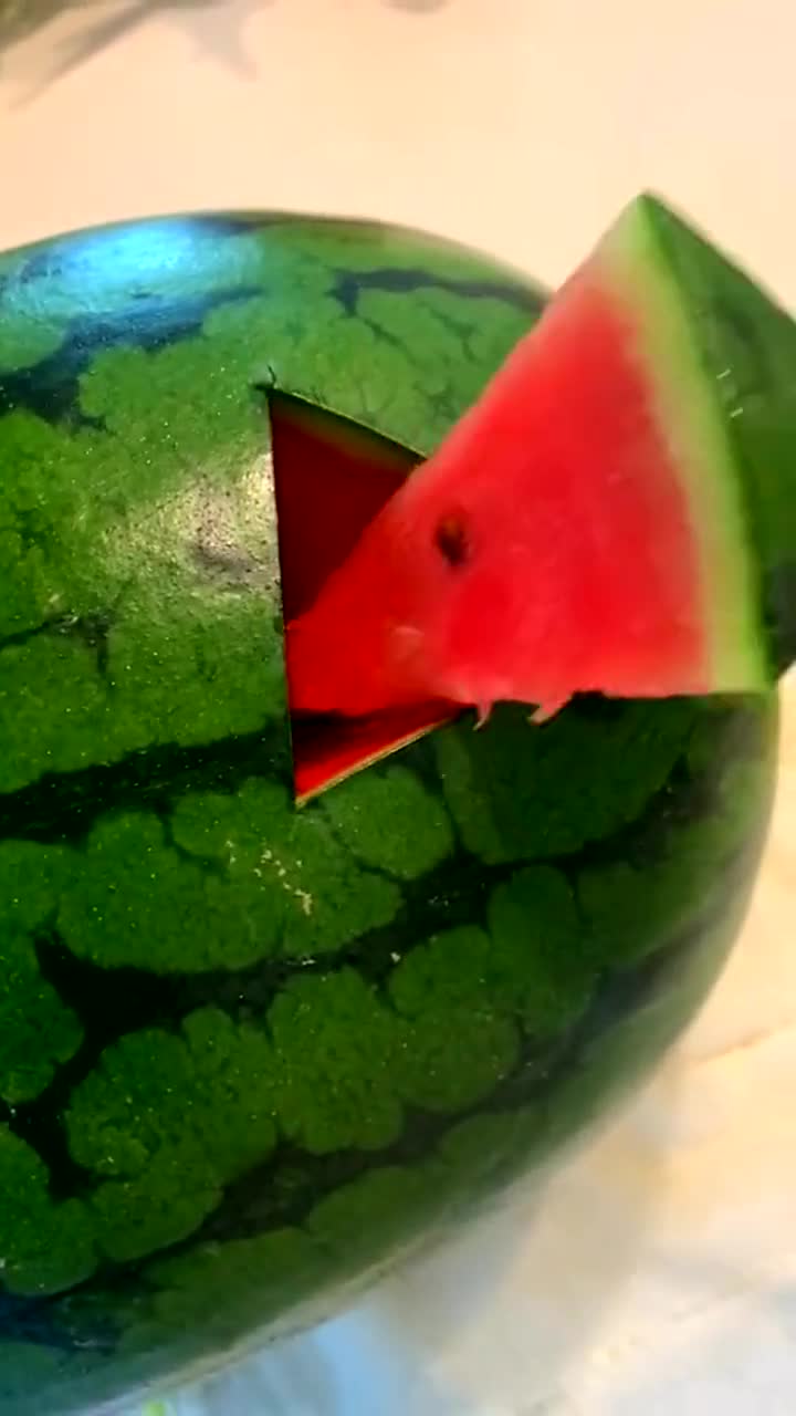 童年吃西瓜,是不是都喜欢切三角形