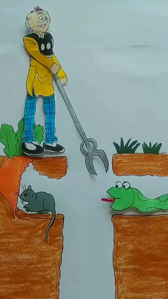 农夫与蛇怎么画简单图片