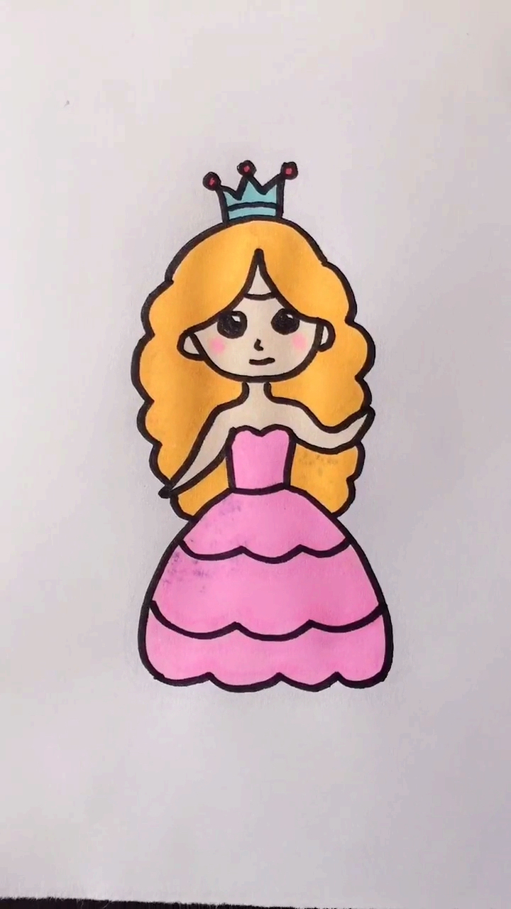 画画原来如此简单#简单画小公主