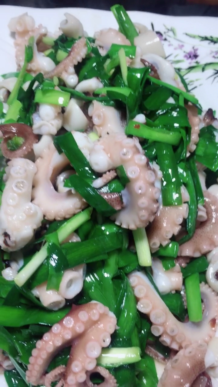 韭菜炒巴蛸 鲜鲜 海陆双鲜 男人的加油站 营养美味