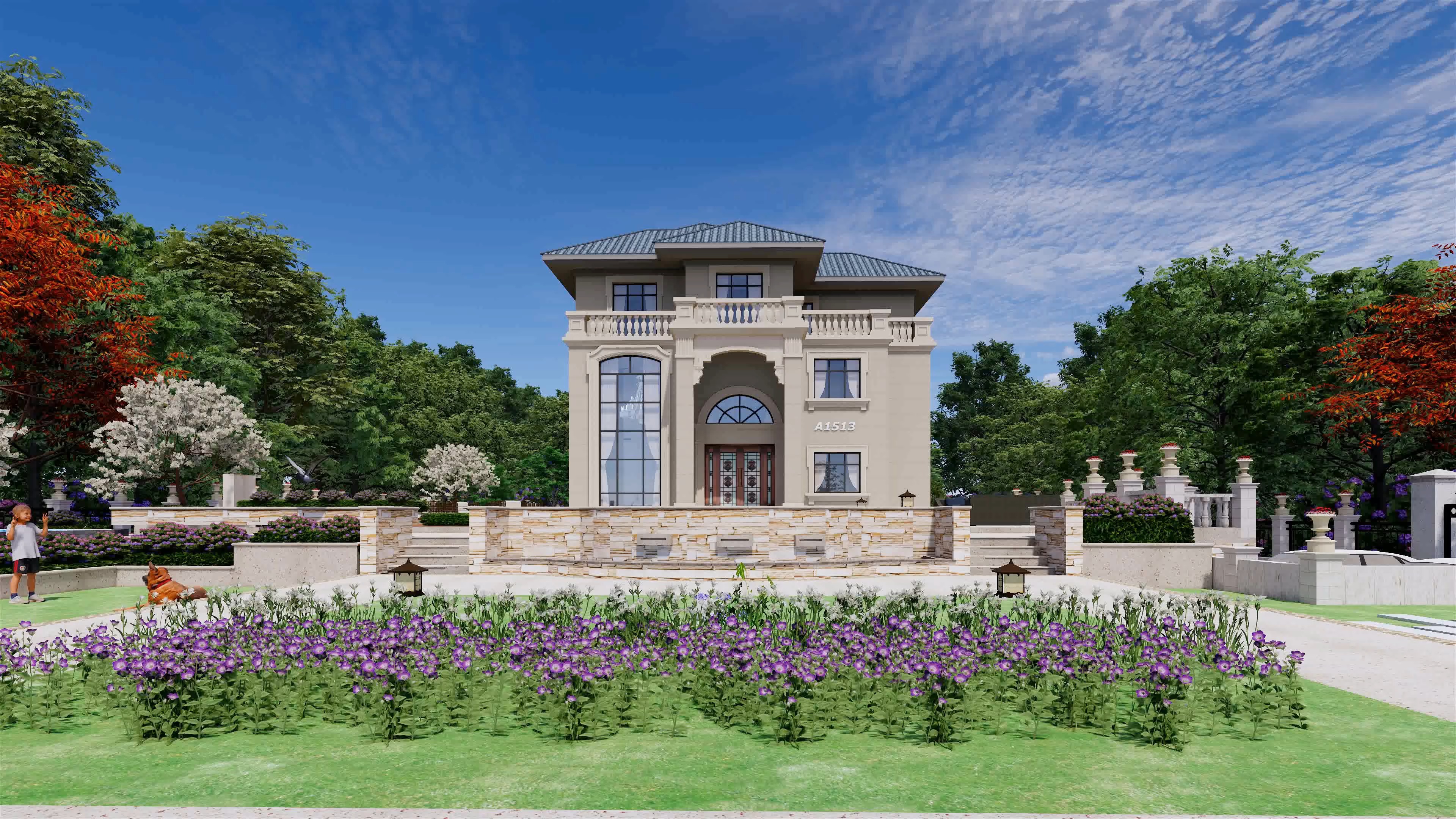 农村自建房两层半别墅,吸引了全村人看