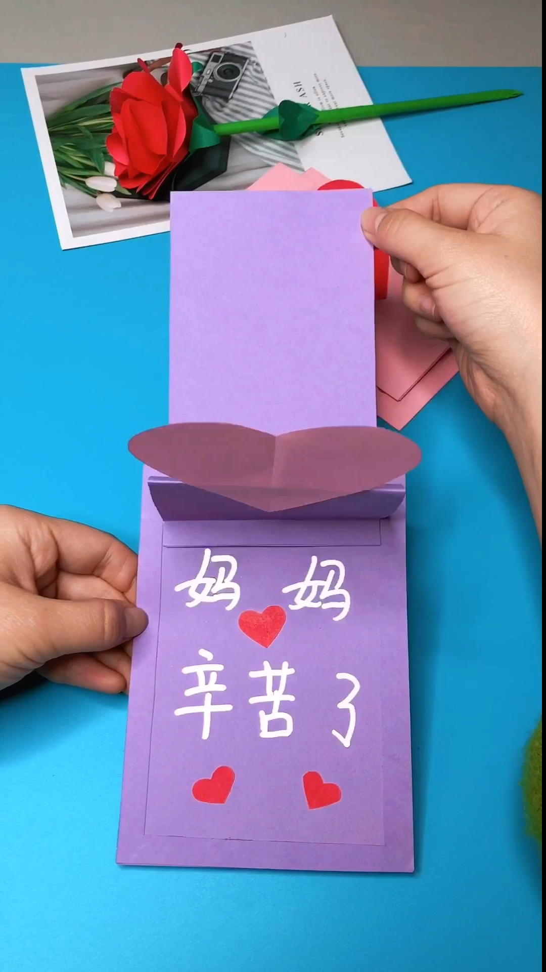 手工制作母亲节贺卡感动了妈妈0606祝天下所有的母亲节日快乐00