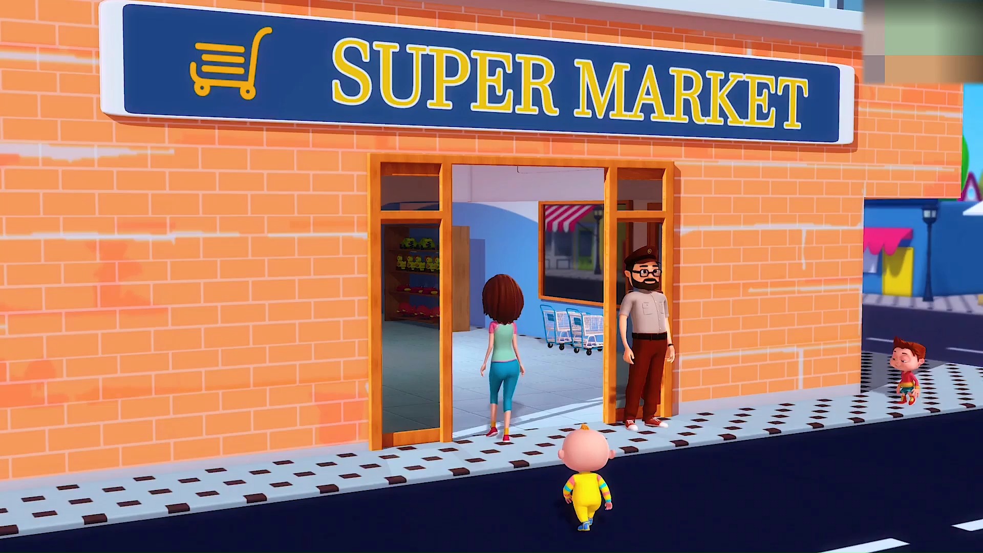 动漫#椰子动漫:宝宝超市购物,碰上坏掉的购物车,宝宝会如何应对呢