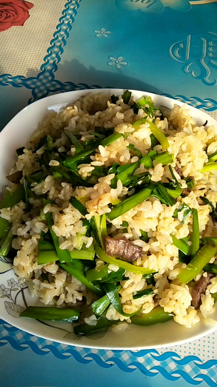 韭菜肉米饭图片
