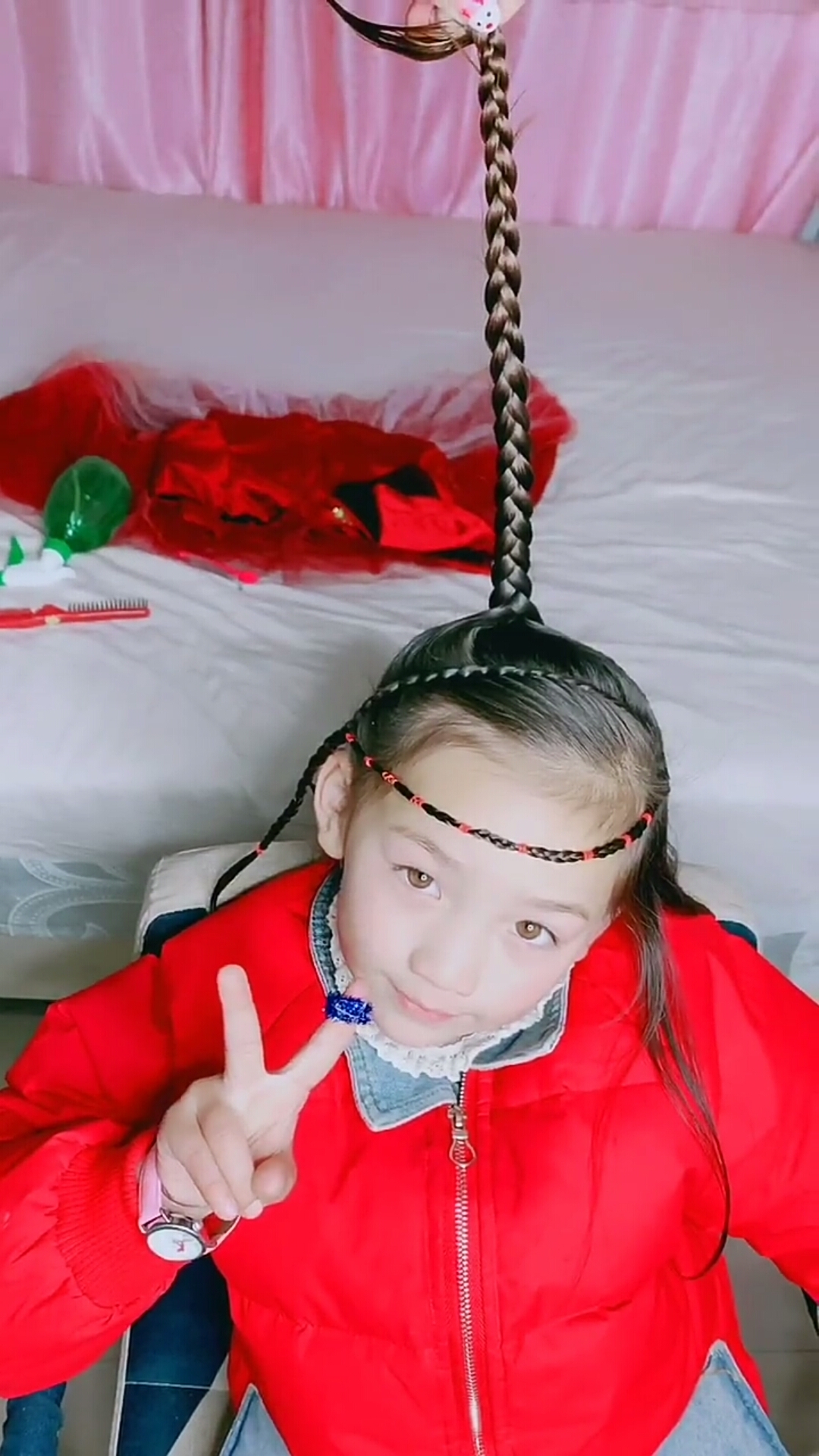 全民最火编发#朝天辫