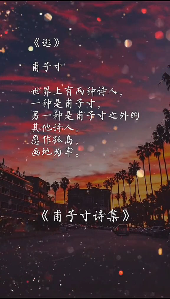 诗词甫子寸愿作孤岛画地为牢