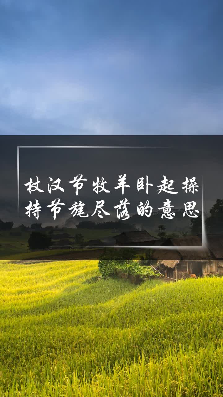 杖汉节牧羊卧起操持节旄尽落的意思