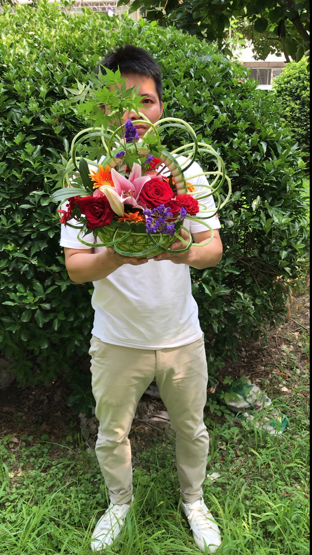 西瓜雕刻花篮,不知道你们会喜欢吗?