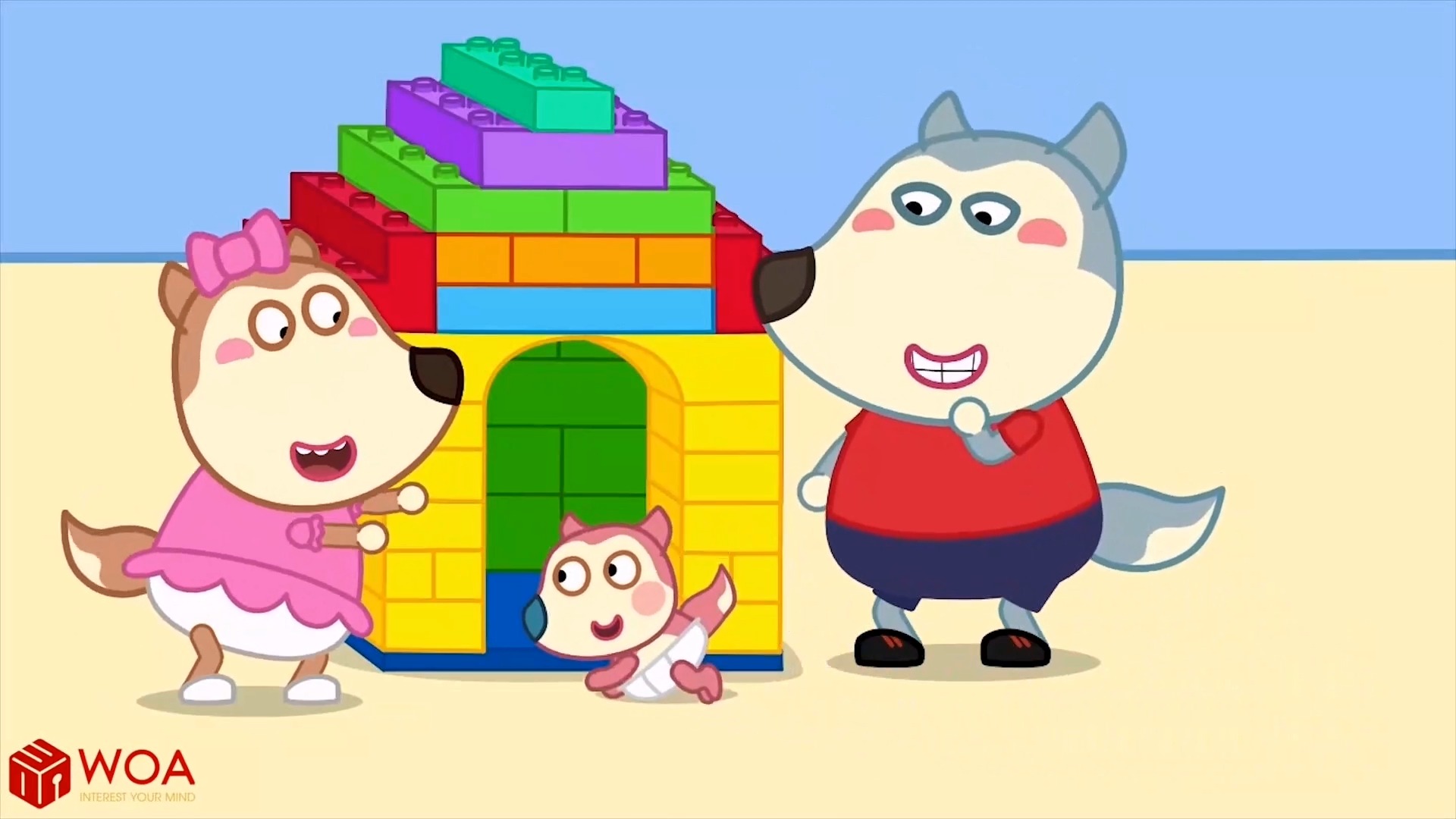 小小狼太调皮了 沃夫居然把他关进了积木房