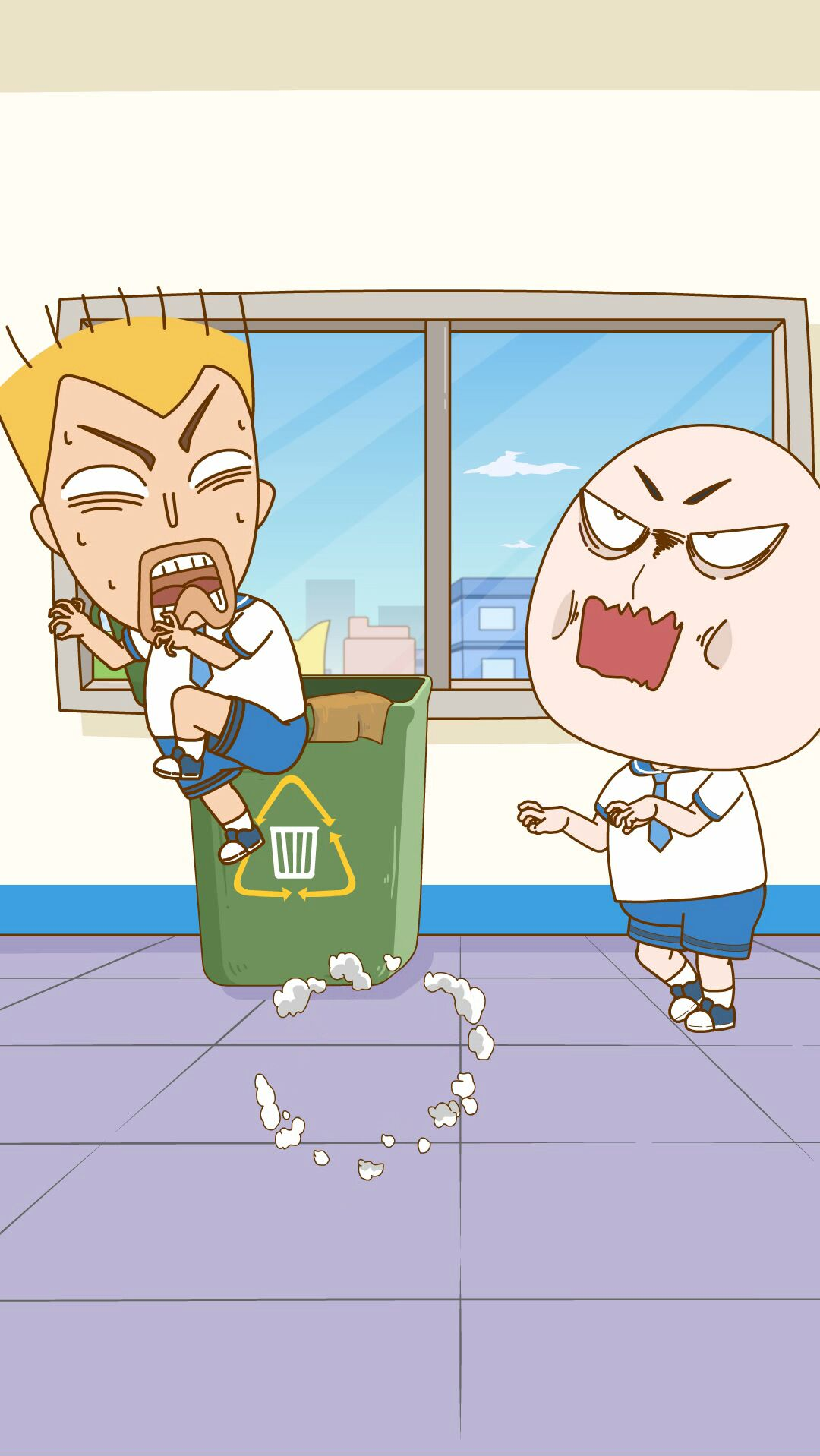 动漫小孩垃圾桶吓人反遭整蛊戏精同学套路满满防不胜防