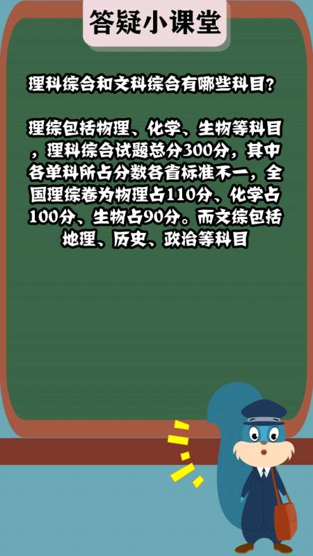 理科綜合和文科綜合有哪些科目?