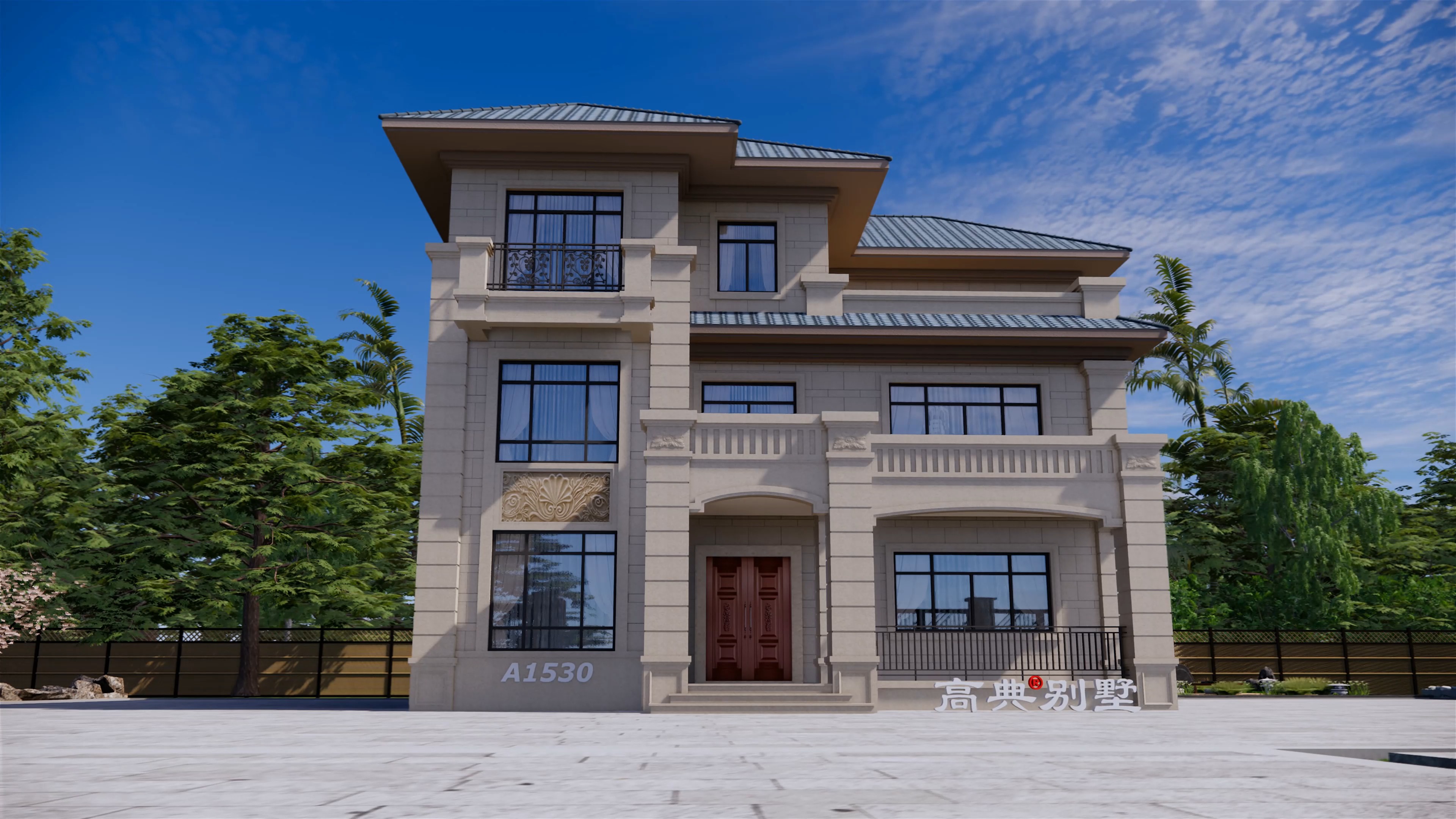 三层农村自建房效果图,飘窗设计南北通透!