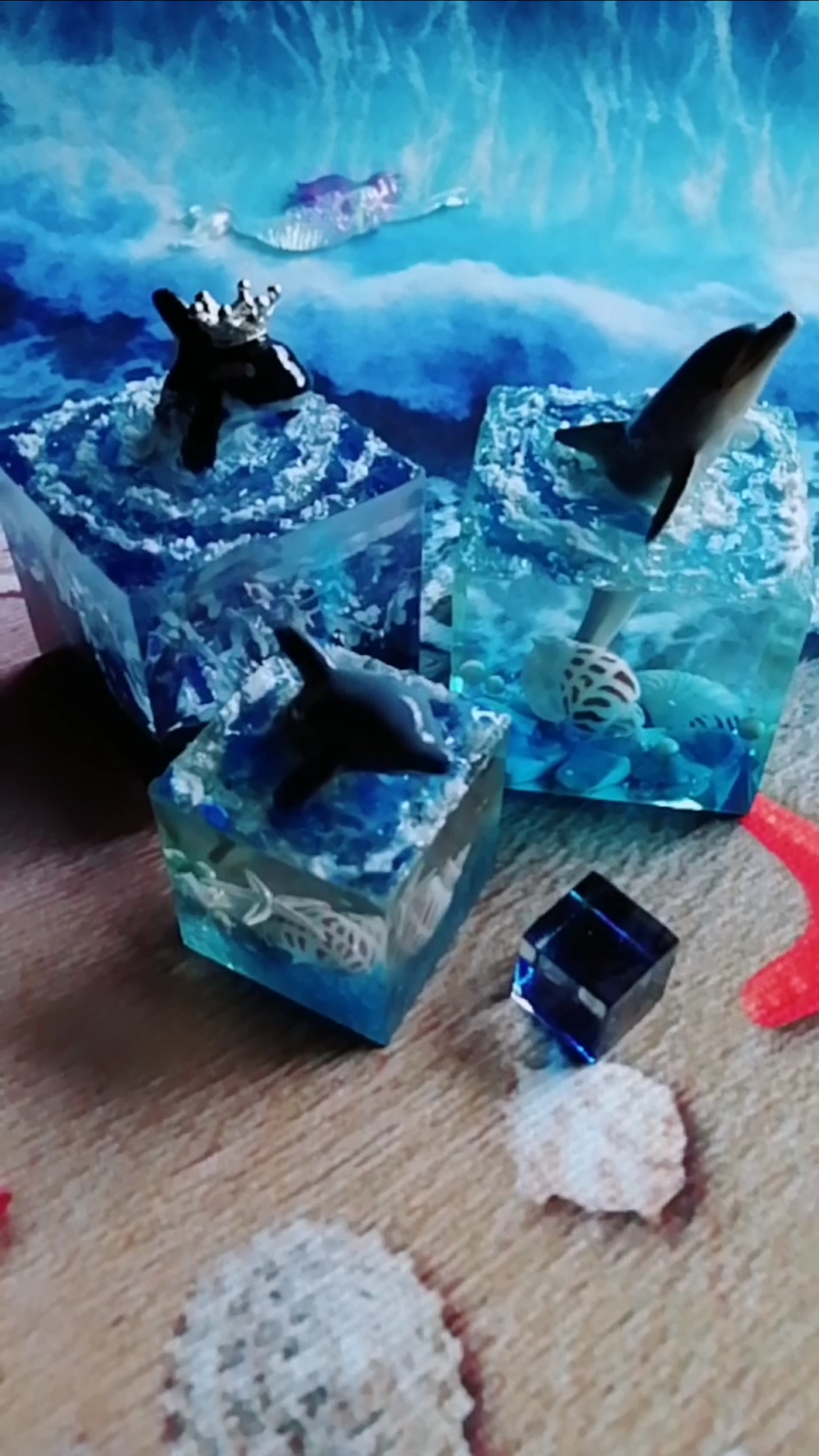 我要上热门#滴胶做的海洋方块