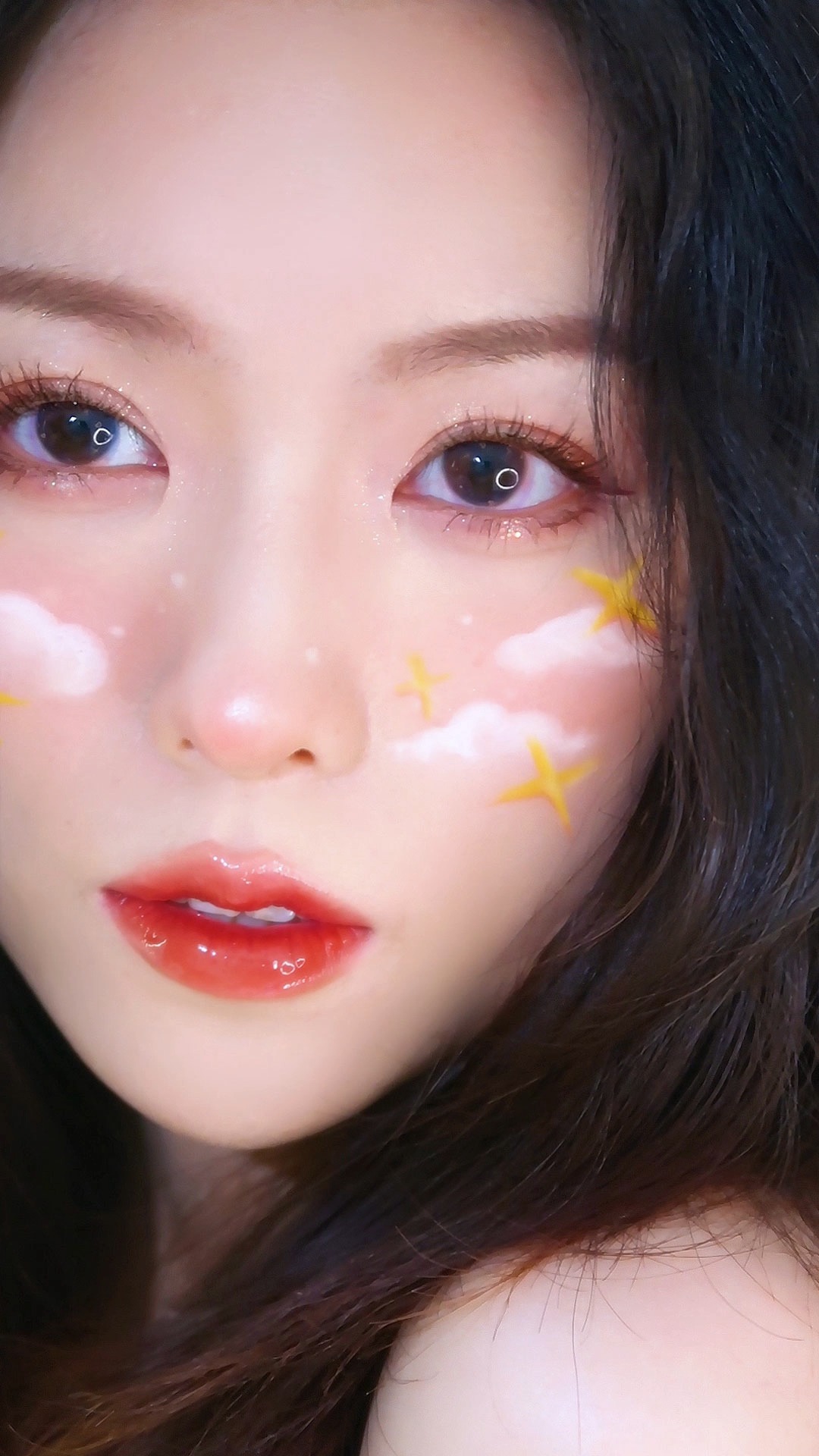 独竖一知##好种草# 云朵彩绘妆