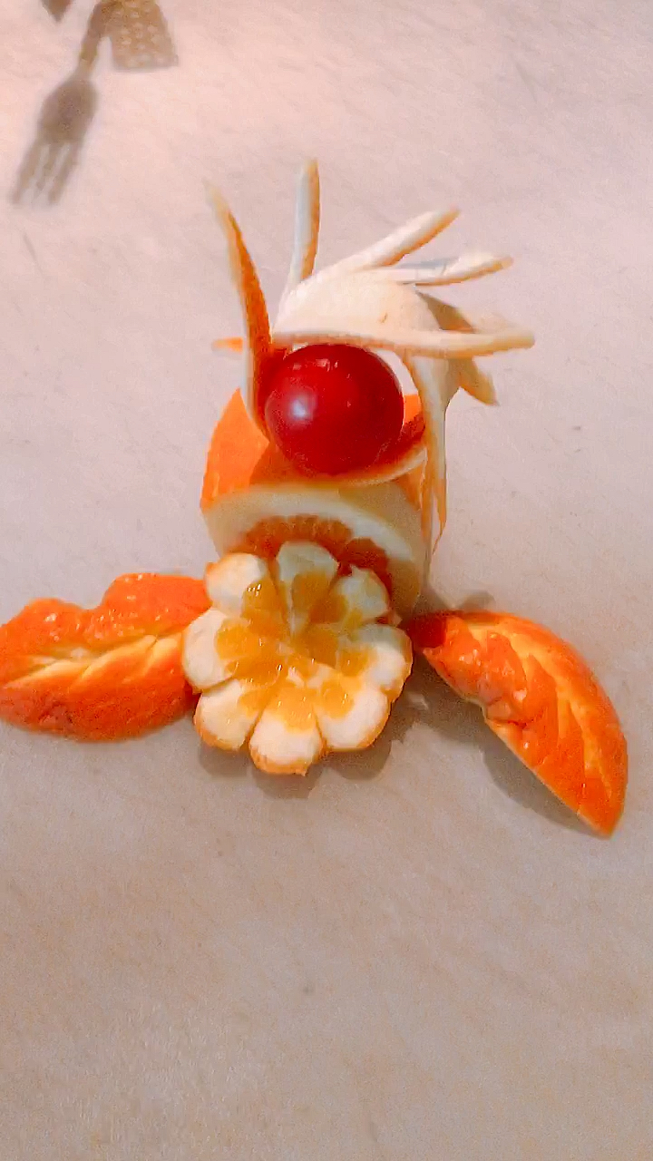 水果雕刻#大酒店橙子可以这么切