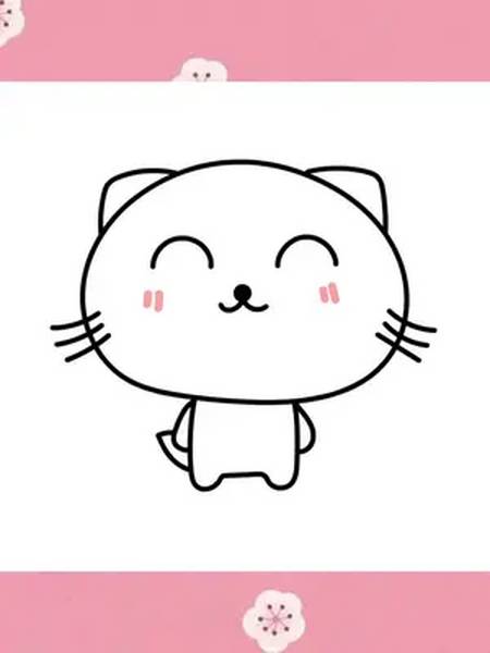 简笔画手绘原创动漫画画绘画动画一看就会画的猫咪动手试试吧