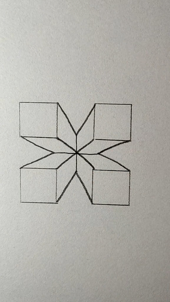 简笔画#画很火的三维立体图形