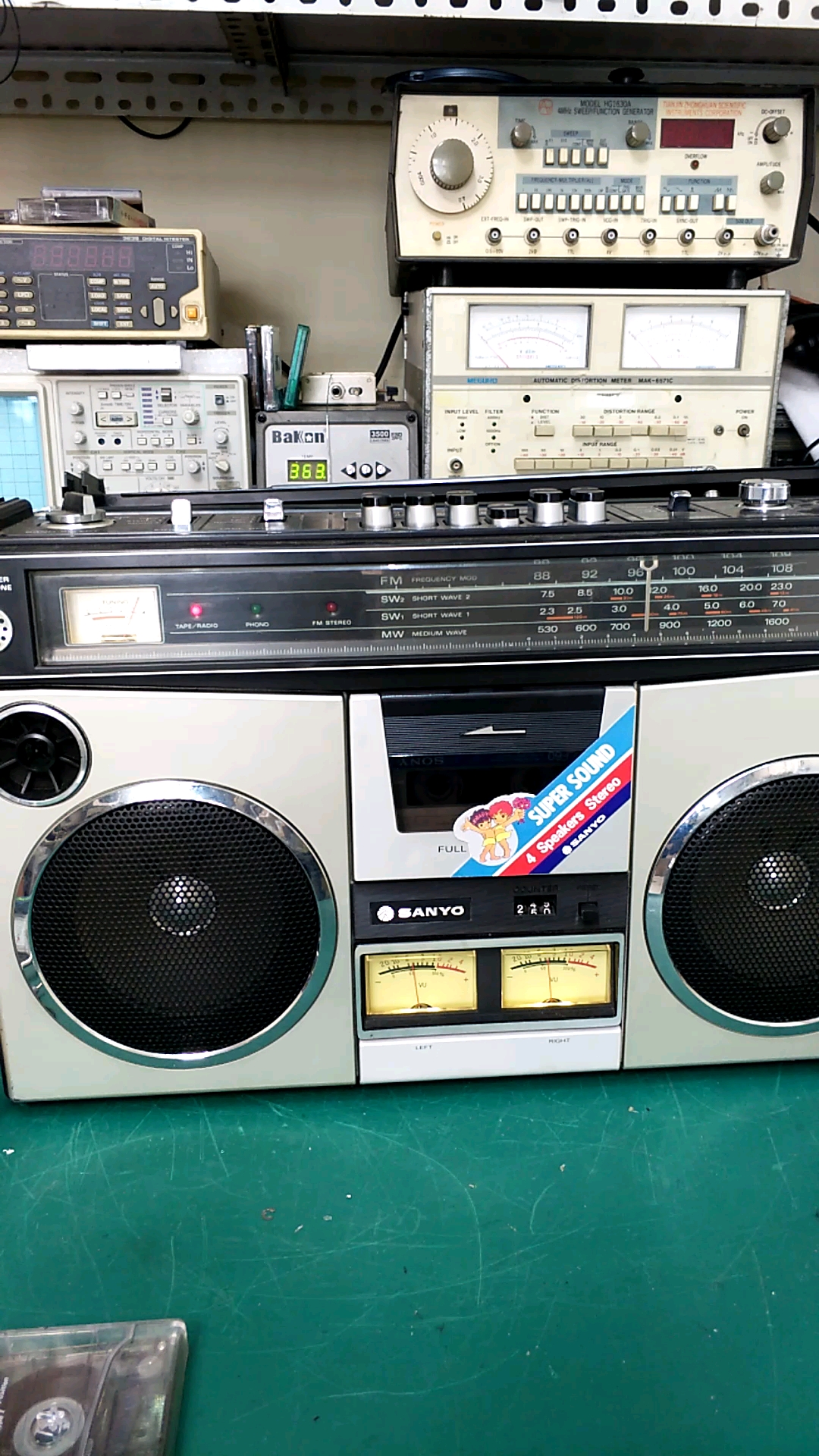 70年代末80年代初最火的单卡三洋m4500k收录机维修保养后声音依然动听