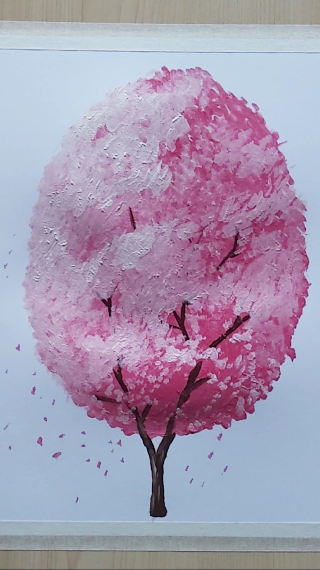 画画原来如此简单#用棉签画樱花