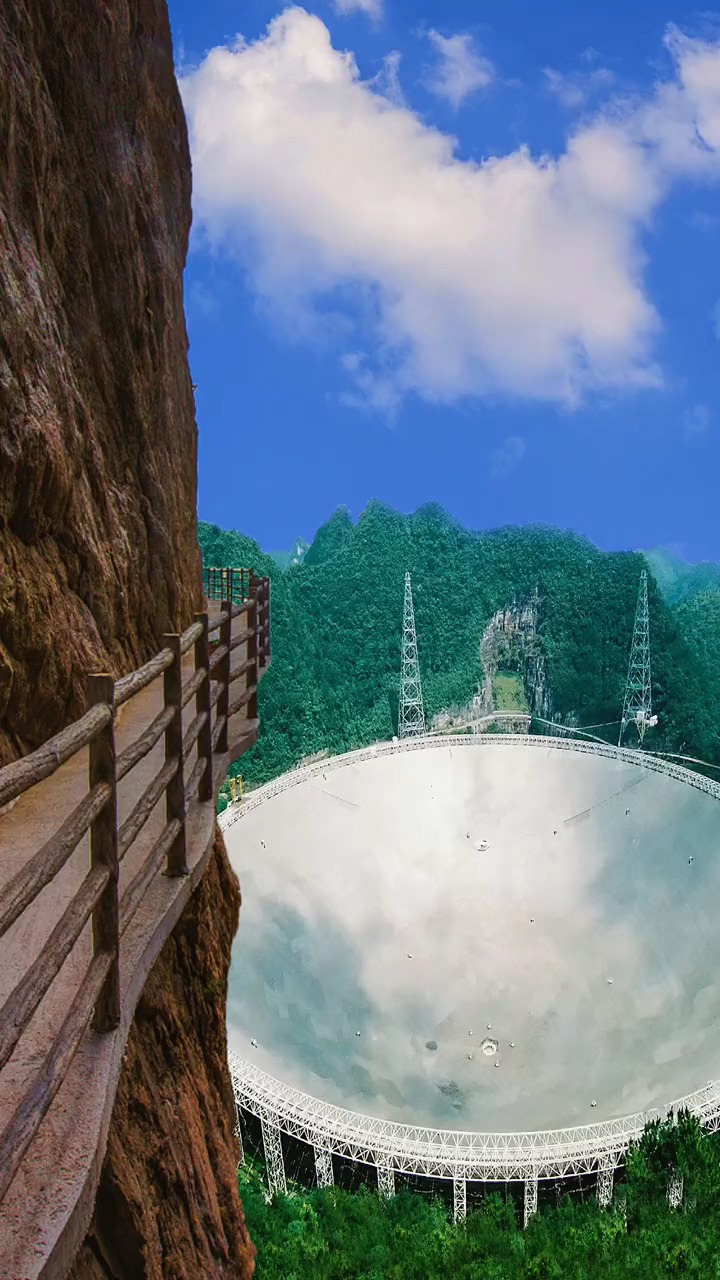 平塘天眼,世界zui大单口径射电望远镜,相当于30个足球场大小,是祖国