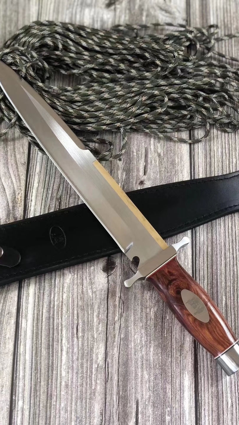 敢死队史泰龙短刀金背大牙签双刃刀剑9cr18mol硬度59/60防锈氧化处理