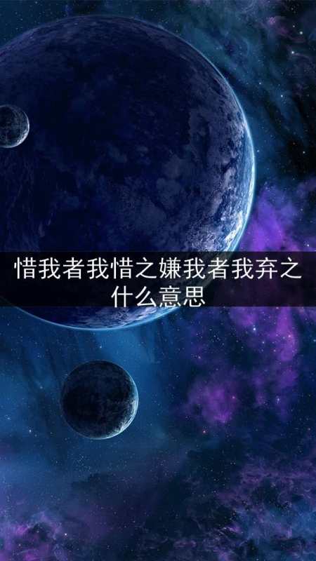 惜我者我惜之嫌我者我弃之什么意思