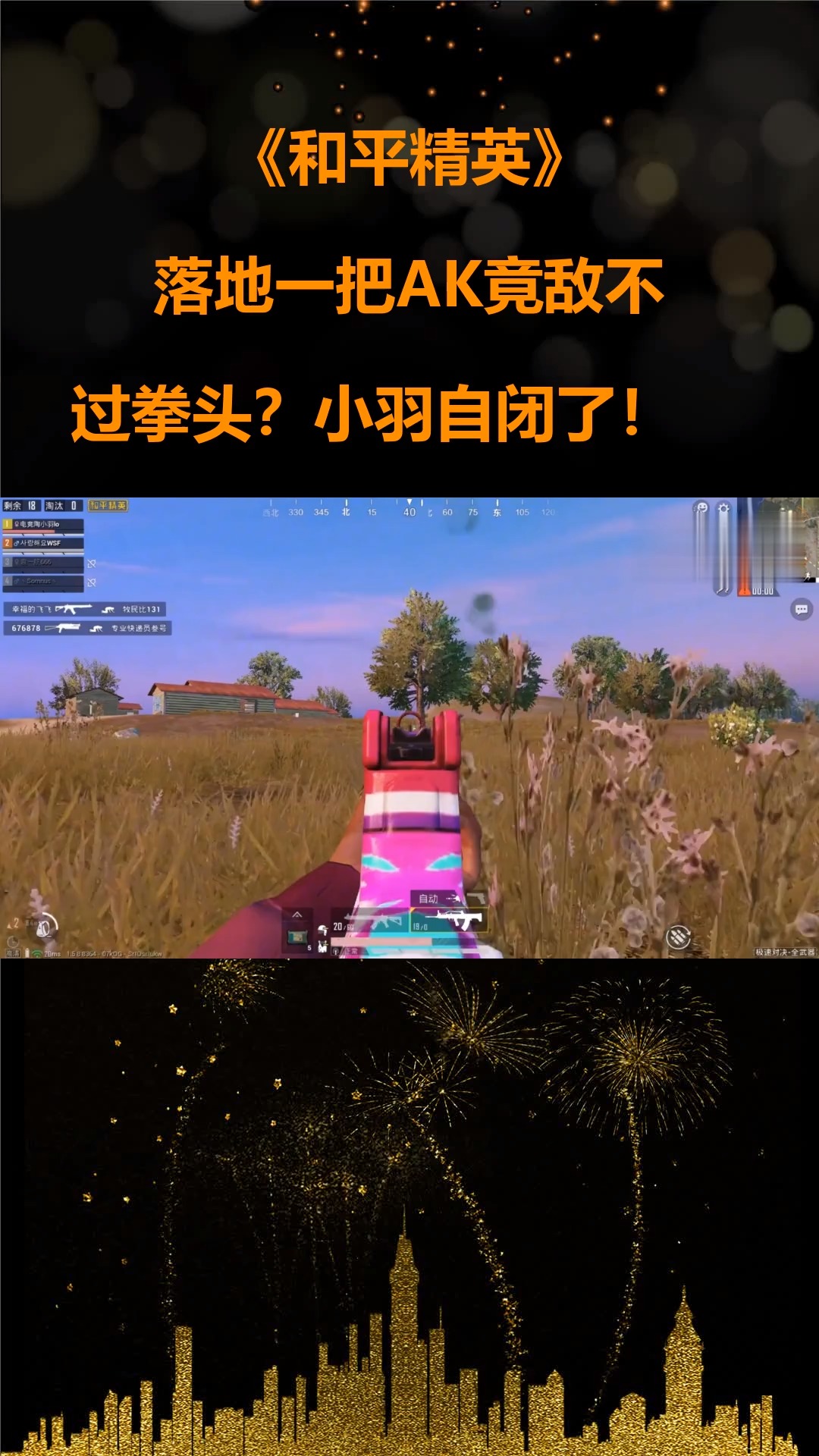 和平精英:落地一把ak竟敌不过拳头?小羽自闭了!