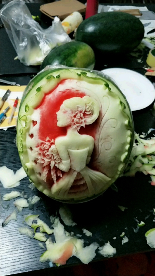 西瓜上的艺术品