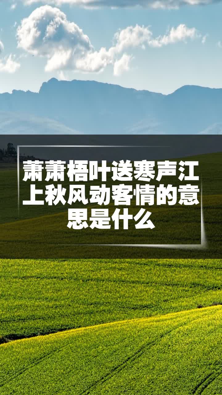 萧萧梧叶送寒声江上秋风动客情的意思是什么