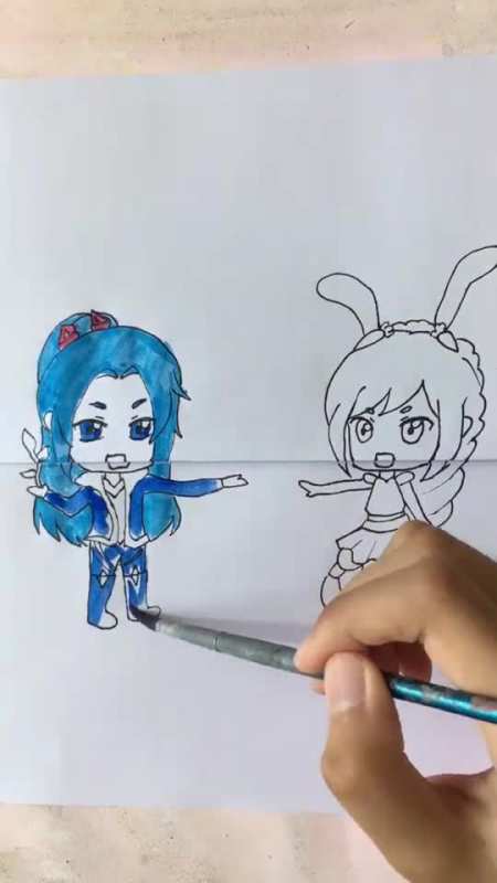 画画原来如此简单表妹画的唐三小舞vs我画的唐三小舞