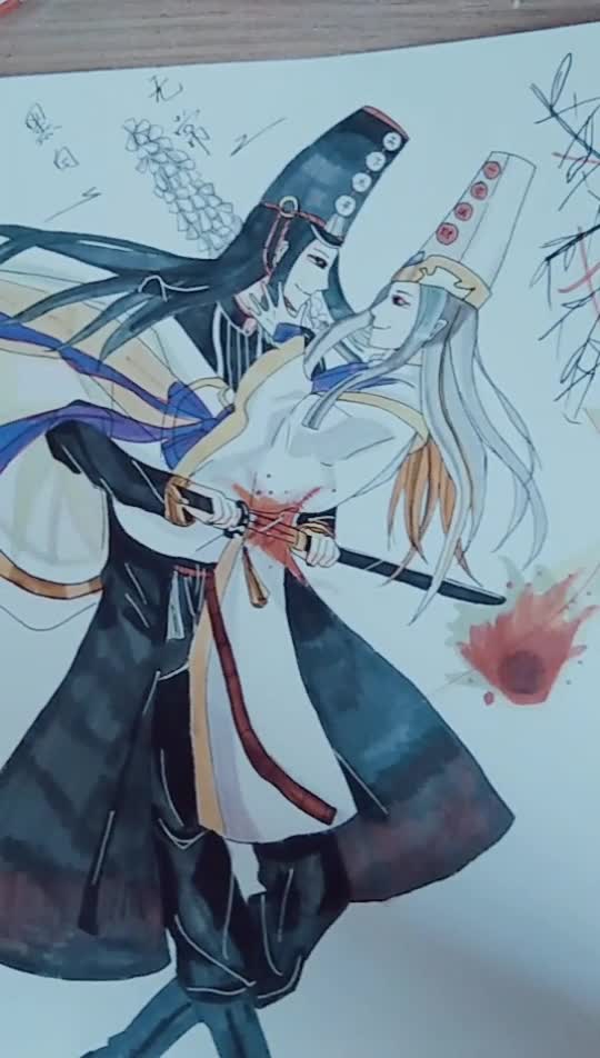 找了好多黑白无常的画没有一个满意的就自己画了一个,原谅腐女的世界