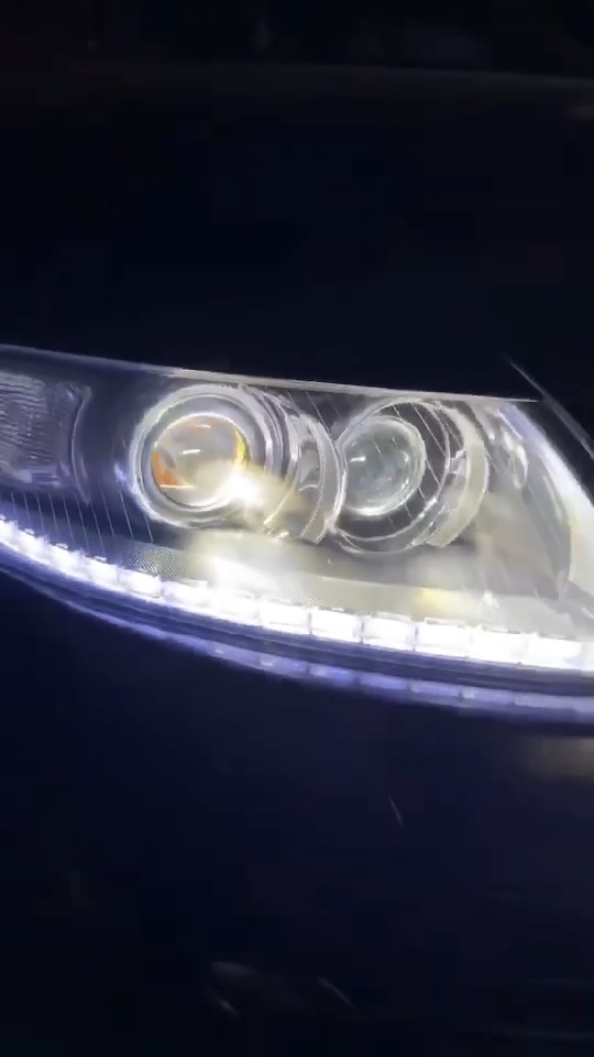 汽车改装#广州白云炫澜车灯总店:奥迪a6 升级kus逆火激光大灯加ku 