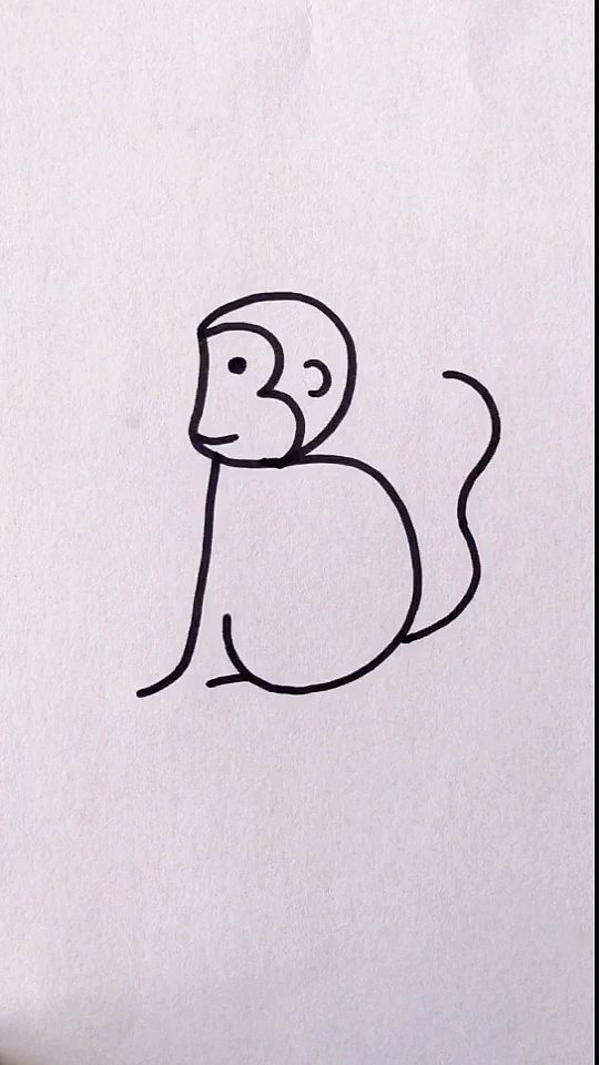 简单画#数字3画小猴子