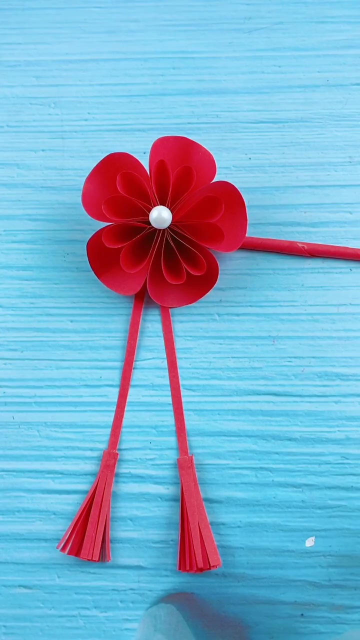 手工折纸古风发簪超漂亮